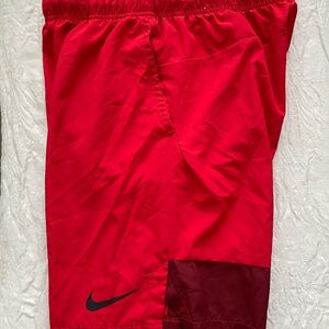 Nike Men’s Red Athletic Shorts with Contrast Panel